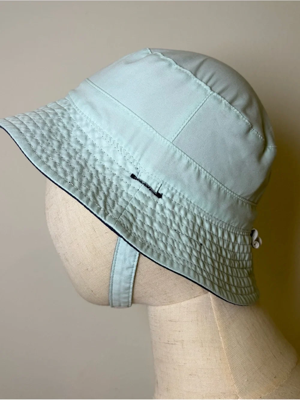 Carter's Reversible Baby Sun Bucket Hat Navy Blue Mint Green Swim Cap 12-24M